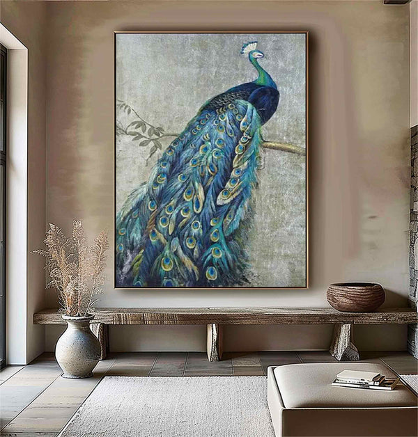 Peacock Oil Painting 100% Handmade Oil Painting Handmade Peacock Wall Art for Living Room Bedroom