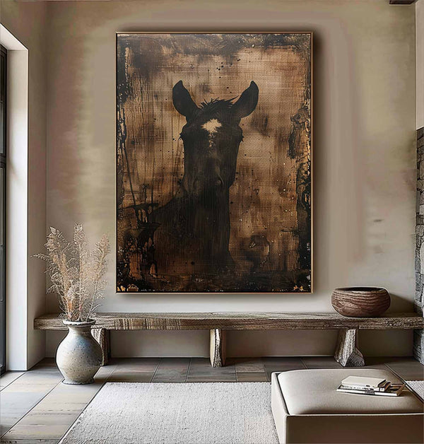 Horse oil painting brown horse painting Animal Painting horse head painting brown horse head painting