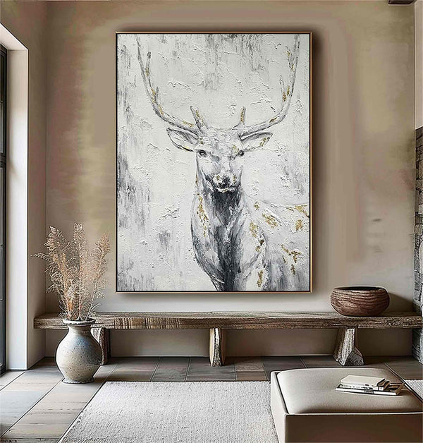 Large Animals Paintings Deer wall decor Deer Canvas Wall Art Deer Abstract Painting Deer Wall Art