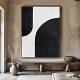 Large Black and white Abstract Painting Black and white wall art Black and white 3D Textured Painting