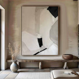 Beige canvas wall art Beige and Grey Minimalist Painting Beige Abstract art Beige wall Decor