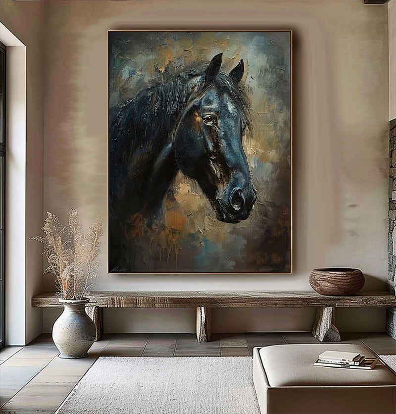 Horse Oil Painting Ferghana horse painting animal wall art Horse Head Painting Personalized Gifts