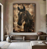 Horse oil painting, brown horse painting, horse head painting, brown horse head painting