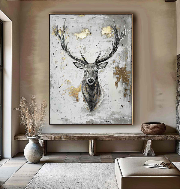 Large Animals Paintings Deer wall decor Deer Canvas Wall Art Deer Abstract Painting Deer Wall Art