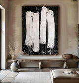 Black textured wall art Black and white Abstract art Black and white Painting Black and white wall art