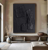 Personalized Gifts Black Wall Decor Gifts Black Wall Art Gifts Black Minimalist Art Black Textured Art