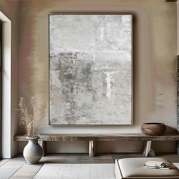 Beige and White canvas wall art Beige Minimalist Painting Beige Abstract art Beige and White wall Decor