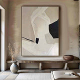 Beige canvas wall art Beige Minimalist Painting Beige Abstract art Beige wall Decor