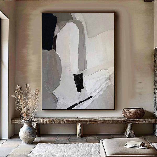 Beige canvas wall art Beige Minimalist Painting Beige Abstract art Beige and White wall Decor