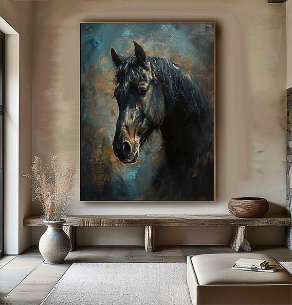 Ferghana horse painting Horse Oil Painting animal wall art Horse Head Painting Personalized Gifts