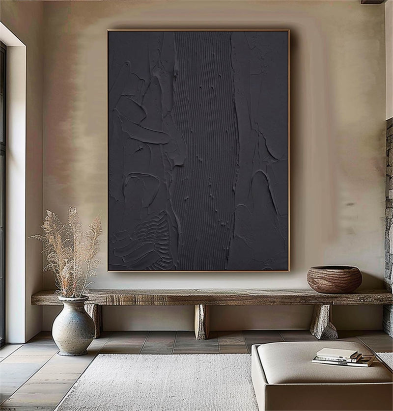 Personalized Gifts Black Wall Decor Gifts Black Minimalist Art Black Textured Art Black Abstract Art