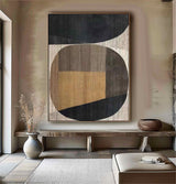 Beige and brown canvas wall art Beige and brown Minimalist Painting Beige Abstract art Beige and brown wall Decor