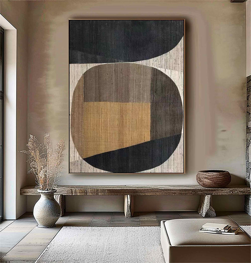 Beige and brown canvas wall art Beige and brown Minimalist Painting Beige Abstract art Beige and brown wall Decor