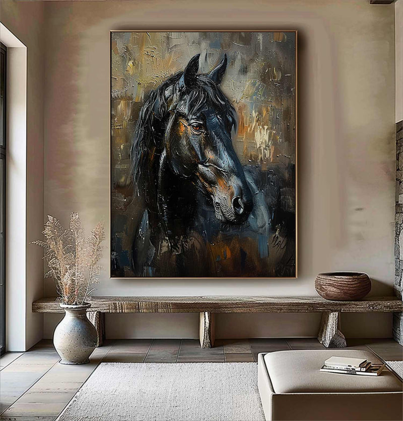 Animal Painting Horse Oil Painting Ferghana horse painting Horse Head Painting Personalized Gifts