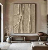 Beige canvas wall art Beige Minimalist Wall Art,Beige 3D Textured Painting,  Large Beige Textured Painting