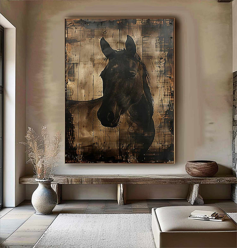 Animal Painting brown horse painting, horse head painting,Horse oil painting,  brown horse head painting