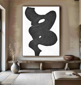 Black and white Painting Black and white wall art Black and white 3D textured wall art