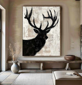 Large Animals Paintings Deer Canvas Wall Art Deer Abstract Painting Deer Wall Art