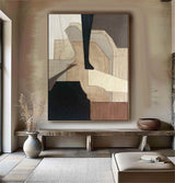 Beige and brown canvas wall art Beige and brown Minimalist Painting Beige Abstract art Beige and brown wall Decor