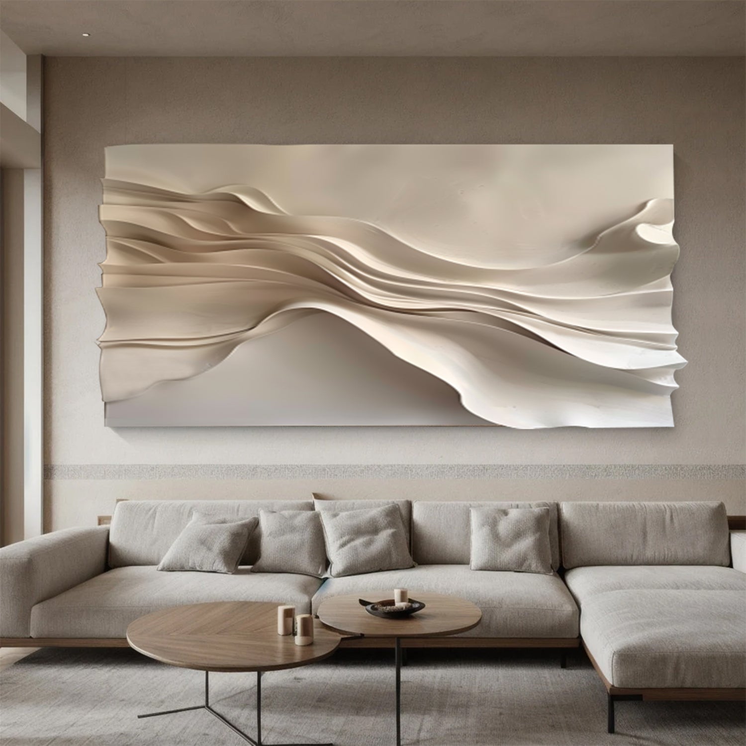 Hand-Painted Wood Carving Wall Art 3D Textured Sculpture wall art