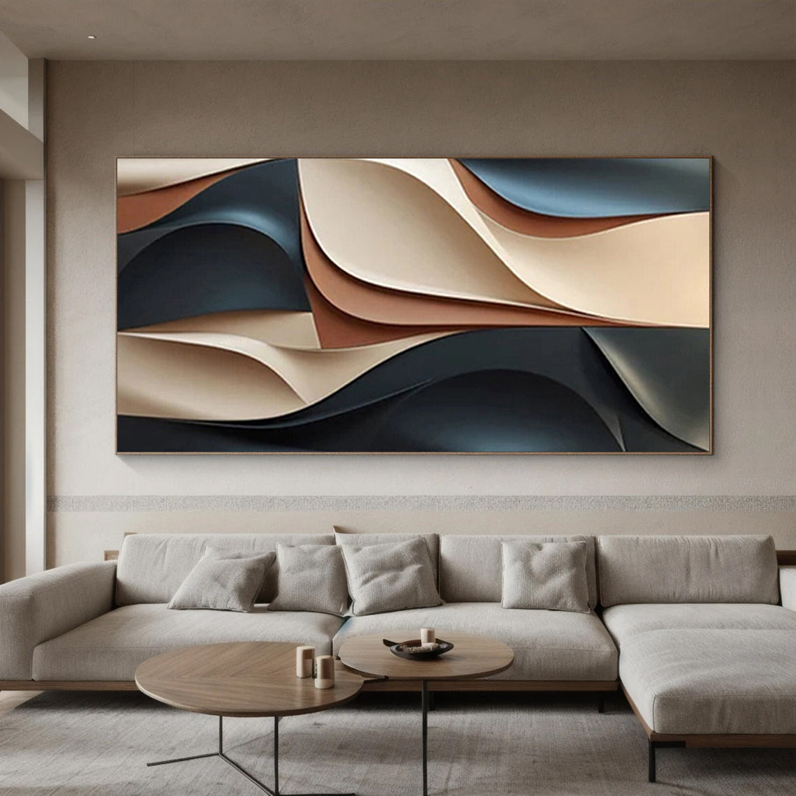 Art sculpture Textured Wall Decor Wood carving wall art Blue Sculptured art