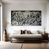 Large Black Abstract Painting Black abstract wall art Black and White Abstract Line Painting Black Minimalist Painting