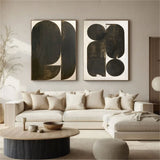 Set of 2 Black White Abstract Wall Art Set of 2 Black White Wall Art Black White Wall Decor