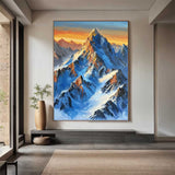 Snow mount paintings blue Snow mountains artwork Snow mountain painting mountain landscape art