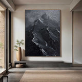 Black and White Snow mountain painting Snow mountain Abstract Painting Black and White mountain landscape painting