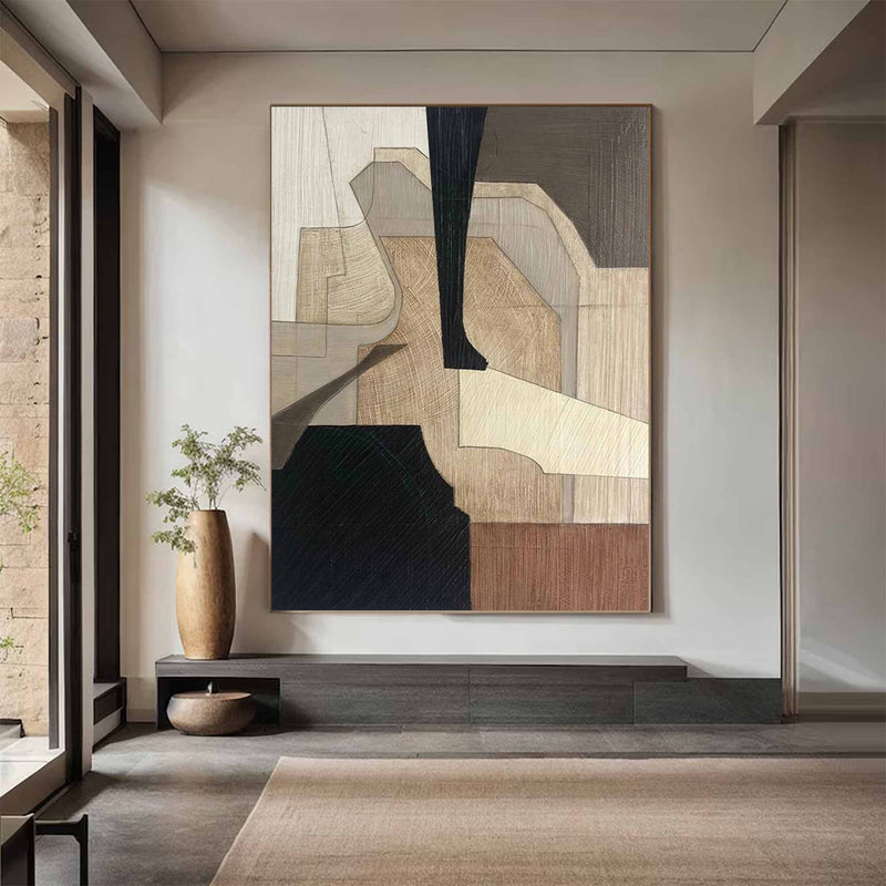 Beige and brown canvas wall art Beige and brown Minimalist Painting Beige Abstract art Beige and brown wall Decor