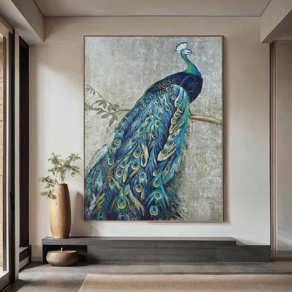 Peacock Oil Painting 100% Handmade Oil Painting Handmade Peacock Wall Art for Living Room Bedroom