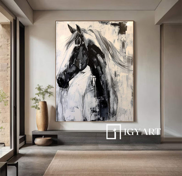 Horse head painting Horse Oil Painting Horse Abstract painting Animal Painting Hand-painted horse head painting