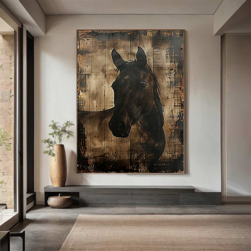 Animal Painting brown horse painting, horse head painting,Horse oil painting,  brown horse head painting