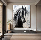 Horse head painting Horse Oil Painting Horse Abstract painting Animal Painting Hand-painted horse head painting