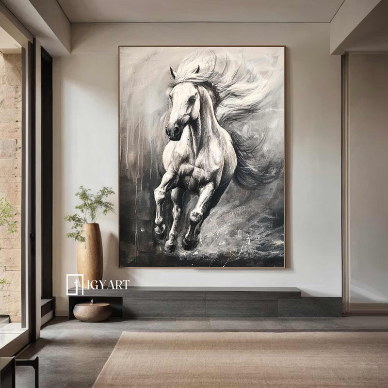 Horse Painting Animal Painting Running Horse Painting Horse Oil Painting Horse Wall Art