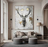 Large Animals Paintings Deer wall decor Deer Canvas Wall Art Deer Abstract Painting Deer Wall Art