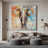 Personalized Gifts Elephant Painting Elephant Wall Decor Elephant Wall Art Animal Painting Elephant Canvas Wall Art