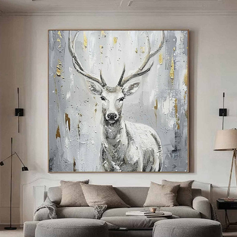 Deer wall decor Deer Canvas Wall Art Deer Abstract Painting Deer Wall Art Large Deer Artwork