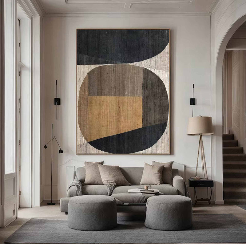 Beige and brown canvas wall art Beige and brown Minimalist Painting Beige Abstract art Beige and brown wall Decor