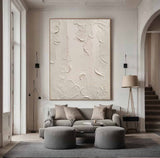 Beige Abstract art Beige canvas wall art Beige Minimalist Painting Beige wall Decor