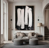 Black textured wall art Black and white Abstract art Black and white Painting Black and white wall art