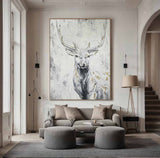 Large Animals Paintings Deer wall decor Deer Canvas Wall Art Deer Abstract Painting Deer Wall Art