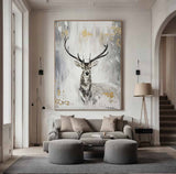 Large Animals Paintings Deer wall decor Deer Canvas Wall Art Deer Abstract Painting Deer Wall Art