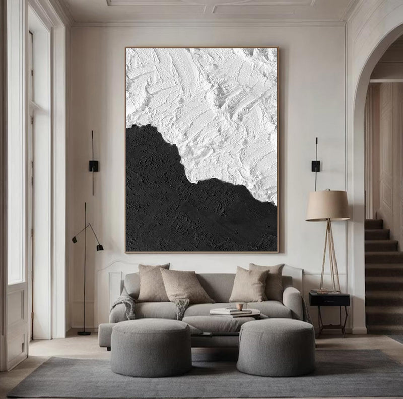 Black and white Abstract art Black and white Painting Black and white wall art Black and white 3D textured wall art