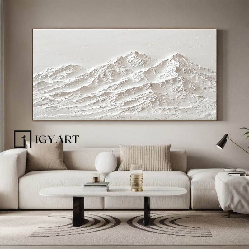 White Snow Mountain Wall Art Large White Snow Mountain Painting White Snow Mountain Canvas Art