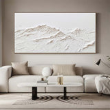 white Snow mountain painting white textured wall art white plaster art