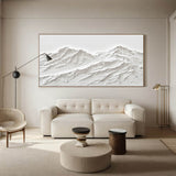 Large White Snow Mountain Painting White Snow Mountain Canvas Art white textured wall art 