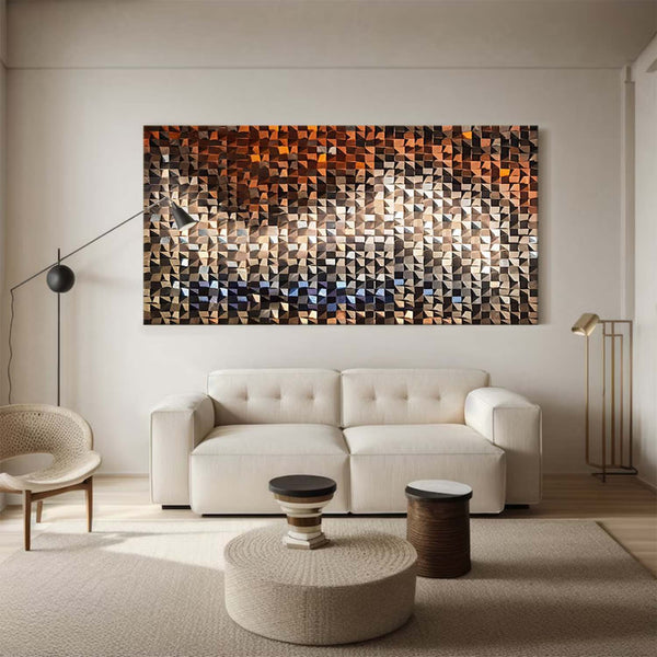 Wood carving wall art Art brown Sculptured art Painting sculpture Abstract 3D Textured Wall Art