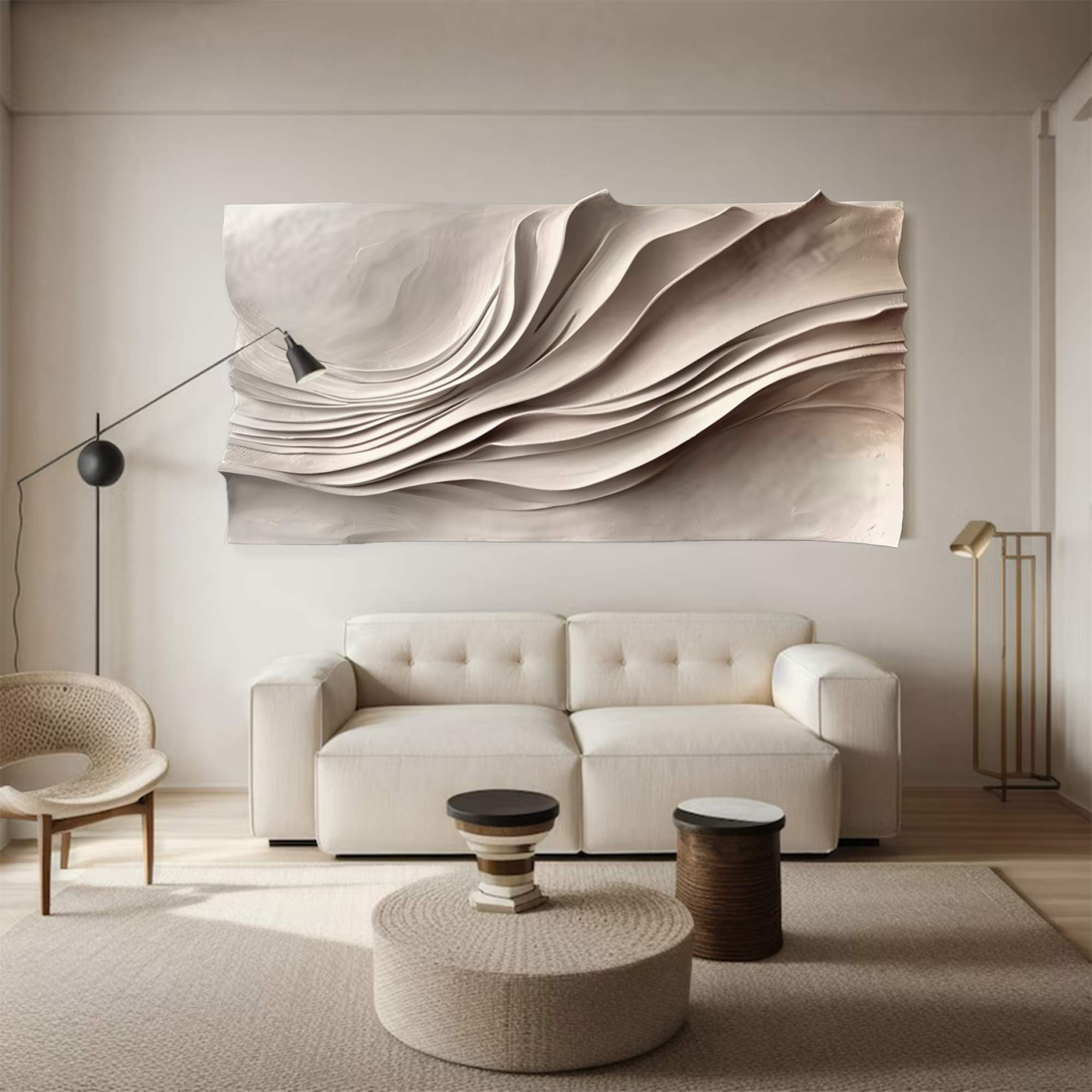 Large Horizontal decor Art Hand-Painted Wood Carving Wall decor art