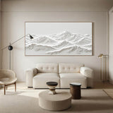 white Snow Mountain textured wall art Large White Snow Mountain Painting White Snow Mountain Canvas Art 